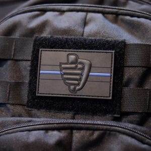 BOA - Handhaving Patch / Embleem – Thin Blue Line (Full Black)
