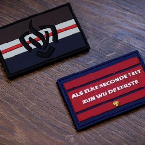 Brandweer Patch / Embleem Set – Thin Red Line & “Als elke seconde telt” (2-delig)